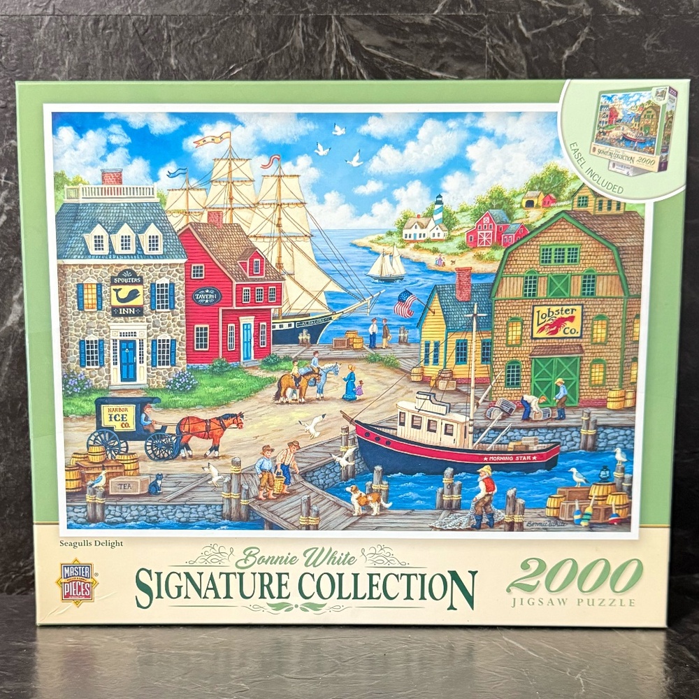 BONNIE WHITE SIGNATURE COLLECTION 2000 Piece Jigsaw Puzzle “Seagulls Delight"
